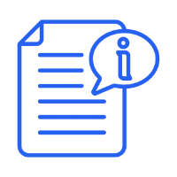 Information document icon on black background
