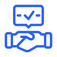 Agreement symbol with blue outline
