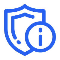 Blue security and information symbol