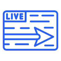 Live streaming icon with arrow
