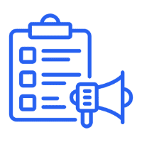 Clipboard and megaphone icon